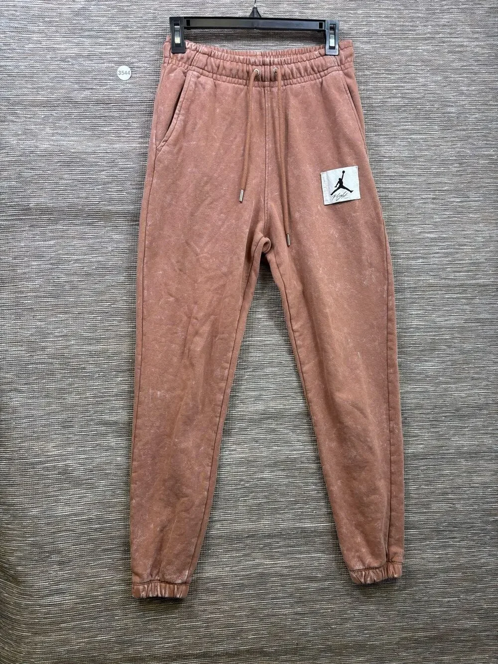 Jordan Pants Mens XS Brown Fleece Joggers Sweatpants Flight Patch Elastic Waist